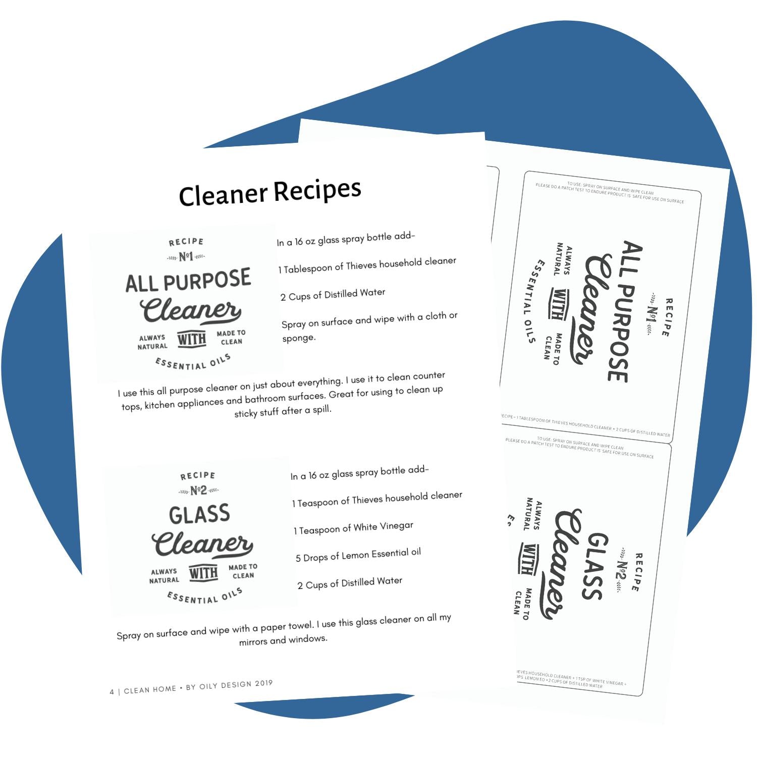 Clean Home- Cleaning recipes and labels