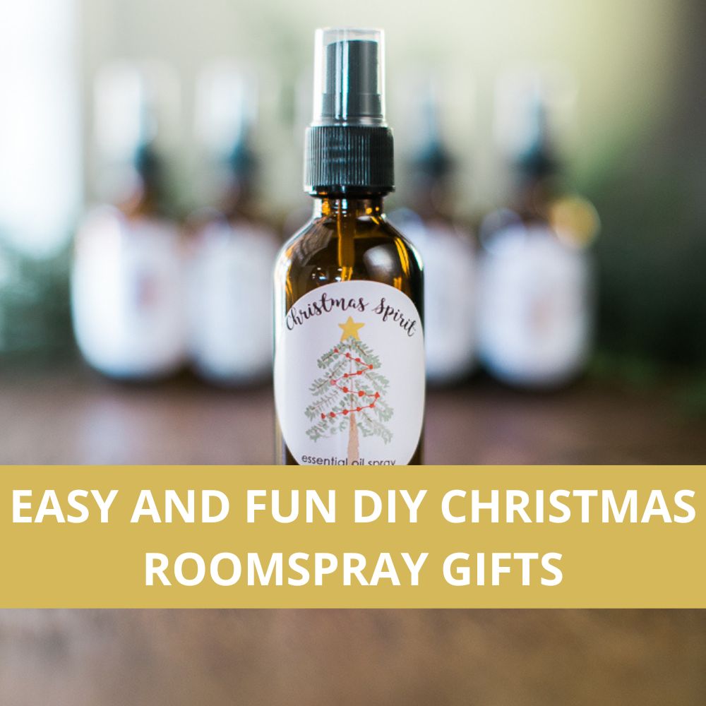 DIY Christmas Gift Room Spray Recipes and labels