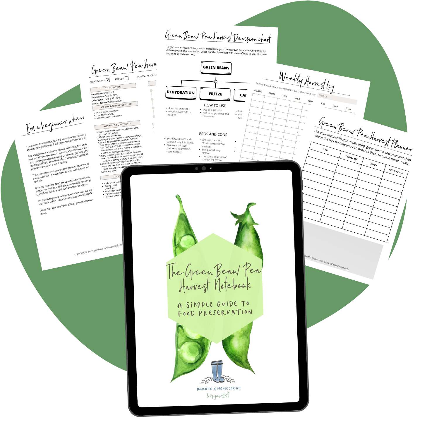 The Green Bean / Pea Harvest Notebook