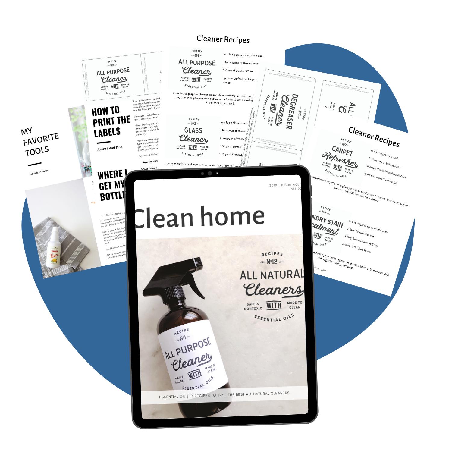 Clean Home- Cleaning recipes and labels